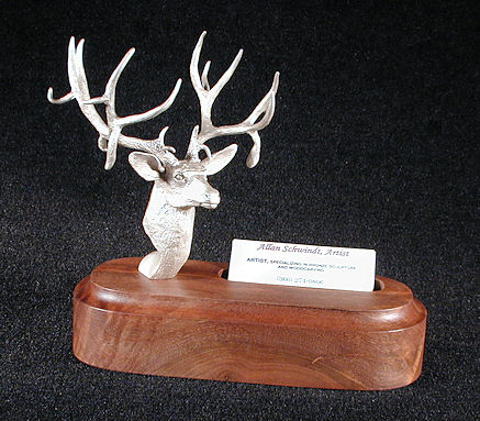 Mule Deer Silver Sculpture