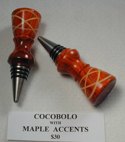 Cocobolo w/Maple accents Bottle Stopper