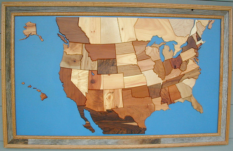 Wooden North America Map