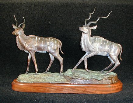 Tandala - Kudu Bulls Bronze Sculpture
